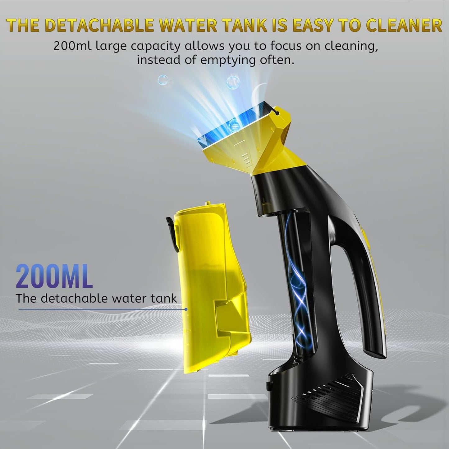 Window Vacuum Squeegee Cordless, Window Vac with Detachable Water Tank and Strong Suction, Electric Window Cleaning Tool for Shower Wall, Mirror, Glass, Car Windshield, Countertop, Tiles