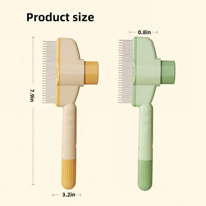 2Pack Pet Comb for Dogs Cats with Long Short Stainless Steel Metal Teeth for Shedding and Tangles, Self-Cleaning Pet Comb for Dogs and Cats