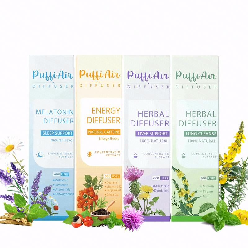 Puffiair Pure Herbal for Body Detoxification and Tongue Air Freshing,Herbal Support Pen Relaxation Diffusion Stick Solution