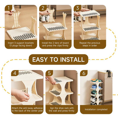 UFORU Multi-Layer Vertical Removable Shoe Storage Rack 1 Piece Modern Shoe Rack Shoe Rack Shoe Rack Cabinet Gift Storage Rack Home Storage Rack Home Storage Supplies Fathersdaygift Shoe Cabinet Storage