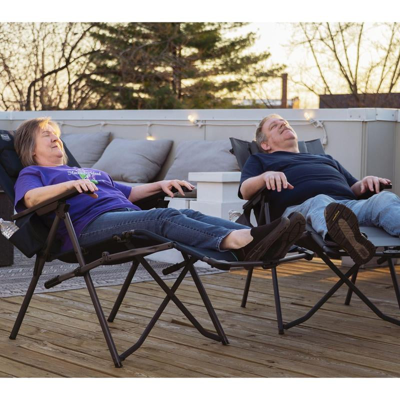 Timber Ridge Portable Lounger Chair with Footrest Ergonomic Folding