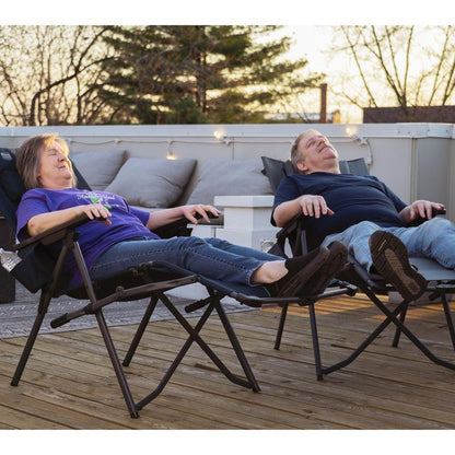 Timber Ridge Portable Lounger Chair with Footrest Ergonomic Folding