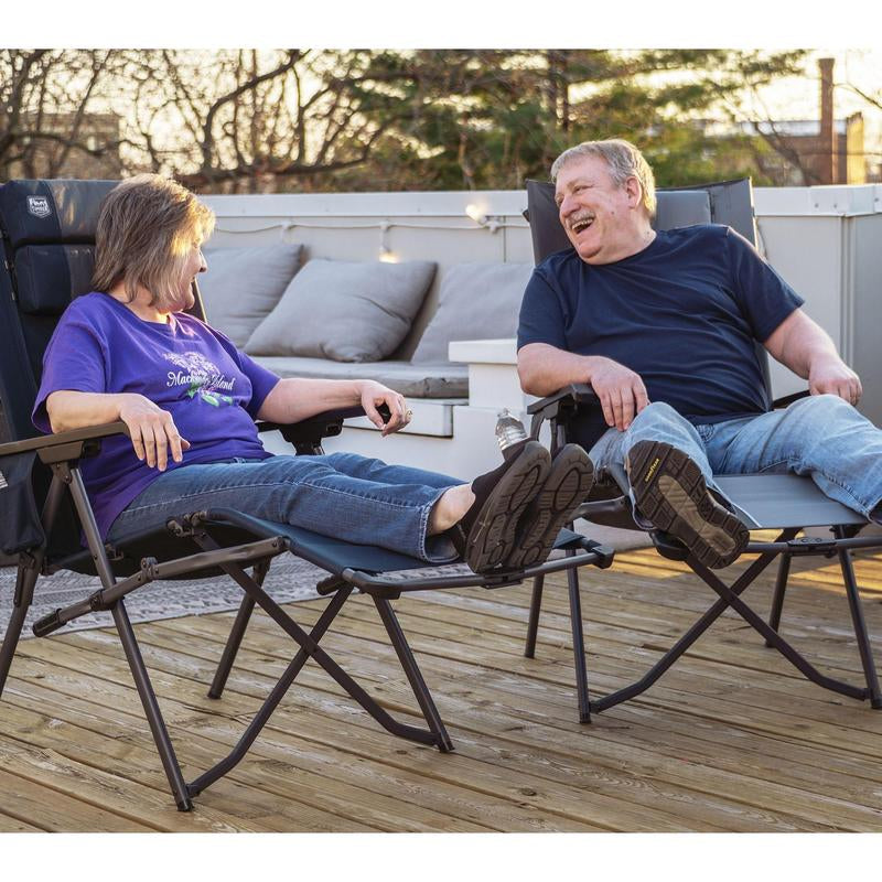 Timber Ridge Portable Lounger Chair with Footrest Ergonomic Folding