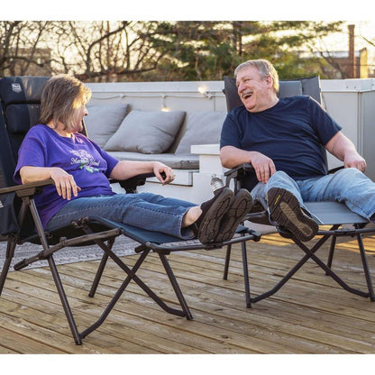 Timber Ridge Portable Lounger Chair with Footrest Ergonomic Folding