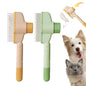 2Pack Pet Comb for Dogs Cats with Long Short Stainless Steel Metal Teeth for Shedding and Tangles, Self-Cleaning Pet Comb for Dogs and Cats