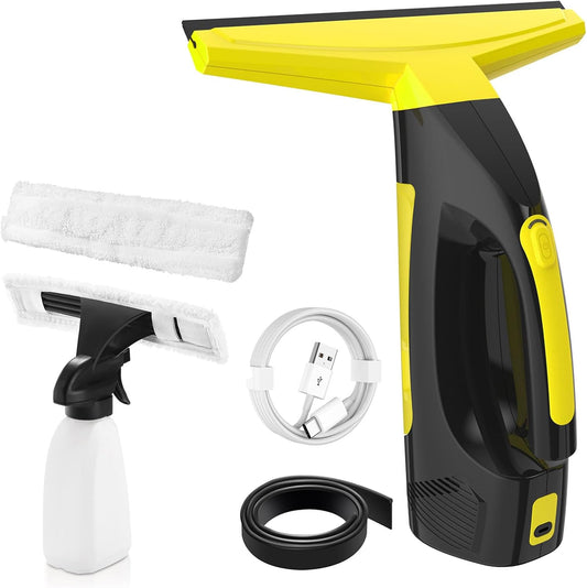 Window Vacuum Squeegee Cordless, Window Vac with Detachable Water Tank and Strong Suction, Electric Window Cleaning Tool for Shower Wall, Mirror, Glass, Car Windshield, Countertop, Tiles