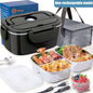 80W Electric Lunch Box Food Warmer, Plug-In Electric Lunch Box, 12V/24V/110V Self-Heating Lunch Box for Work and Travel with Insulated Pouch 1.5L/1.8L