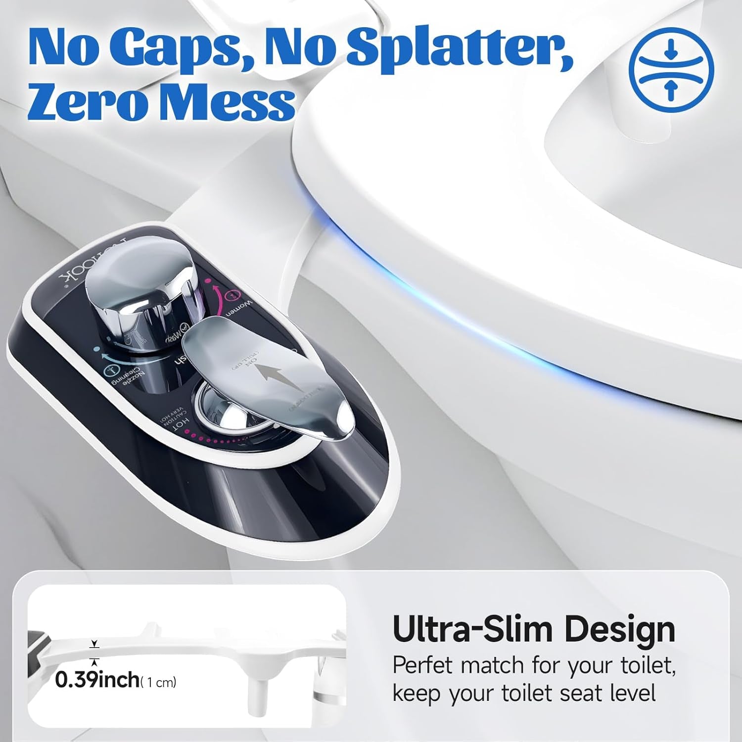 Toilet Attachment for Toilets Seat,Self-Cleaning Hot&Cold Water Bidet-Toilet Attachment for Hygiene,Non-Electric Bidets Sprayer, Adjustable Water Pressure with Bidet Hose for Feminine /Real Wash.