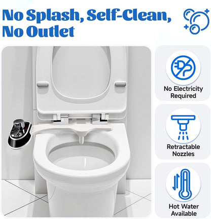 Toilet Attachment for Toilets Seat,Self-Cleaning Hot&Cold Water Bidet-Toilet Attachment for Hygiene,Non-Electric Bidets Sprayer, Adjustable Water Pressure with Bidet Hose for Feminine /Real Wash.